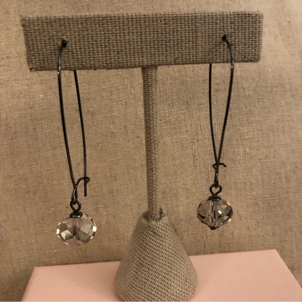 The Limited smoky crystal drop earrings